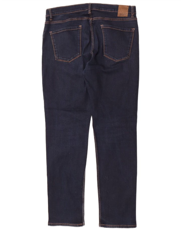 Penguin Mens Straight Jeans W36 L32 Navy Blue Cotton