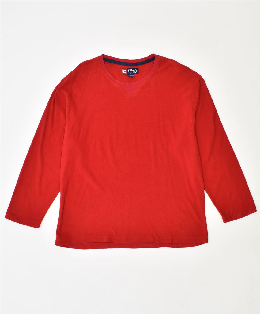 CHAPS Mens Fleece Jumper Large Red Polyester | Vintage | Thrift | Second-Hand | Used Clothing | Messina Hembry 