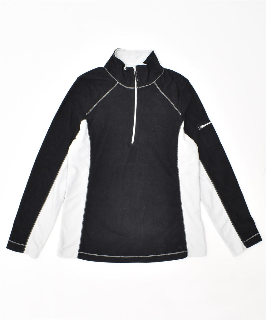 EDDIE BAUER Womens Fleece Jumper UK 14 Medium Black Polyester | Vintage | Thrift | Second-Hand | Used Clothing | Messina Hembry 