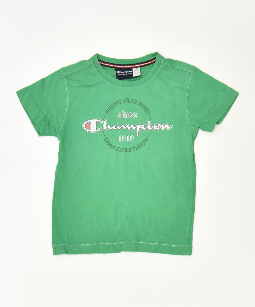 CHAMPION Boys Graphic T-Shirt Top 2-3 Years Green Cotton Classic | Vintage | Thrift | Second-Hand | Used Clothing | Messina Hembry 