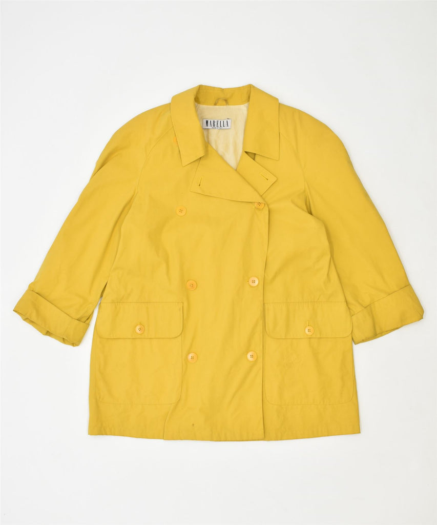 MARELLA Womens Double Breasted Overcoat UK 18 XL Yellow | Vintage | Thrift | Second-Hand | Used Clothing | Messina Hembry 