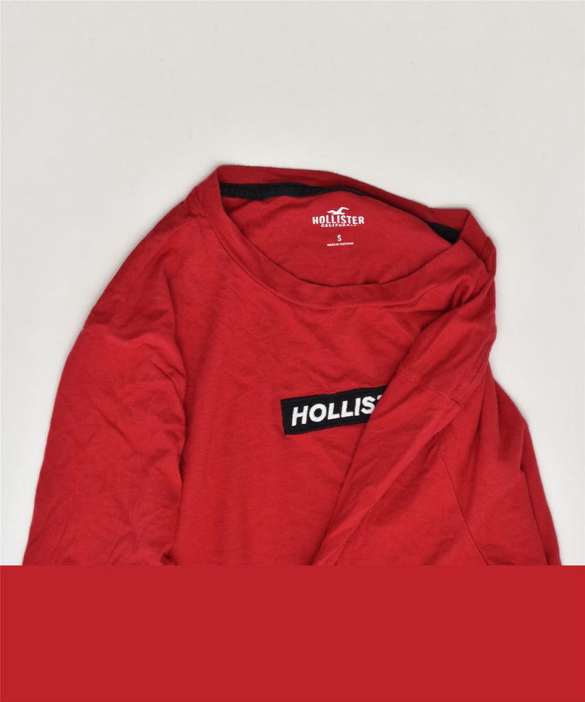 HOLLISTER Mens Graphic Top Long Sleeve Small Red Cotton | Vintage | Thrift | Second-Hand | Used Clothing | Messina Hembry 