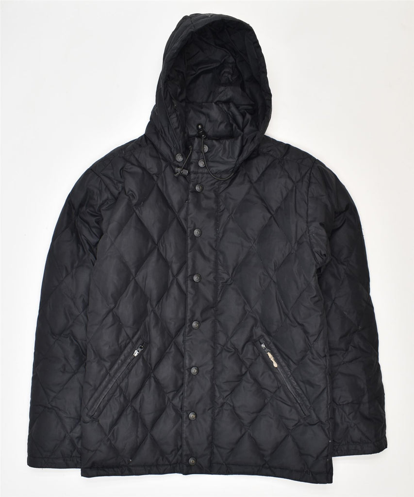 CONTE OF FLORENCE Girls Hooded Quilted Padded Jacket 7-8 Years Black | Vintage | Thrift | Second-Hand | Used Clothing | Messina Hembry 