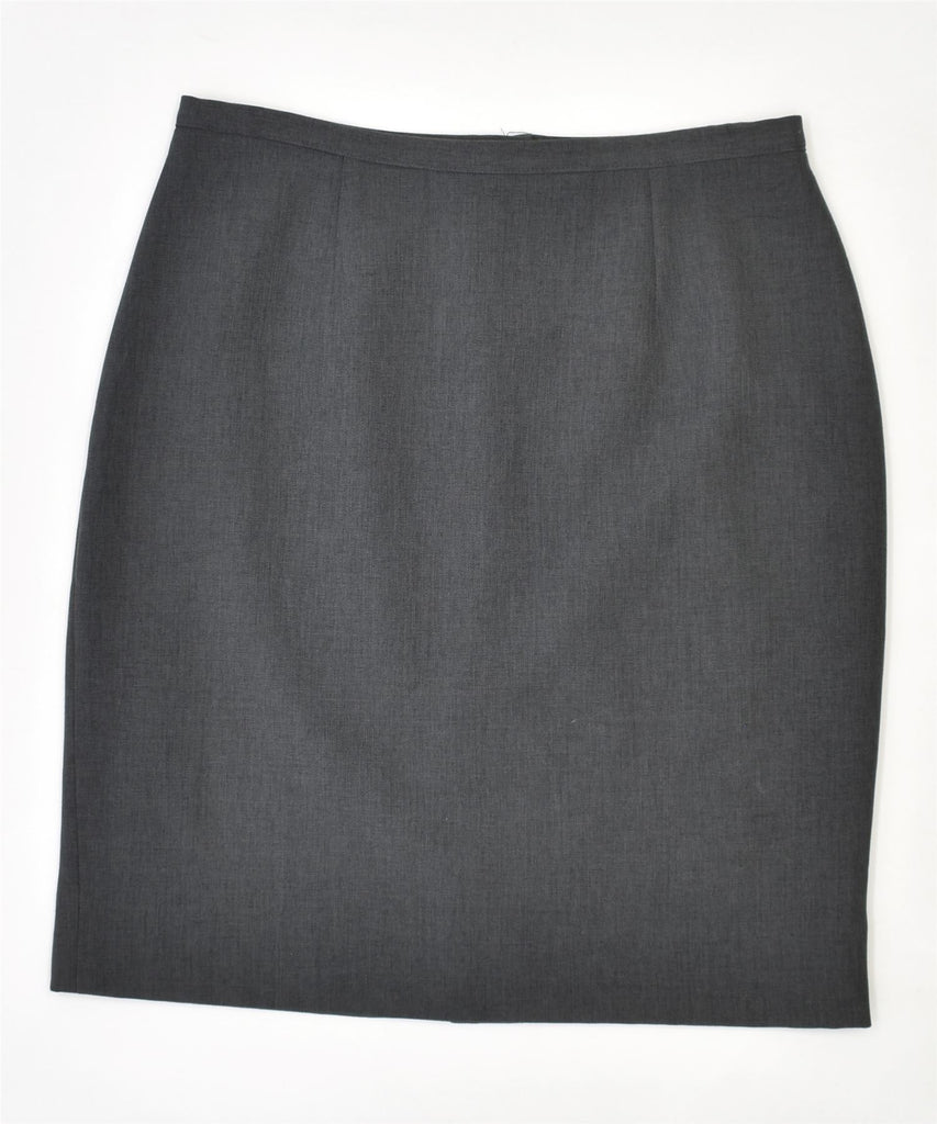 VINTAGE Womens Pencil Skirt IT 44 Medium W28 Grey Polyester | Vintage | Thrift | Second-Hand | Used Clothing | Messina Hembry 