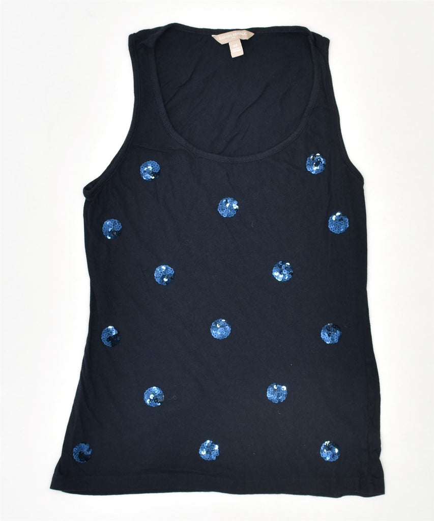 BANANA REPUBLIC Womens Vest Top UK 6 XS Navy Blue | Vintage | Thrift | Second-Hand | Used Clothing | Messina Hembry 