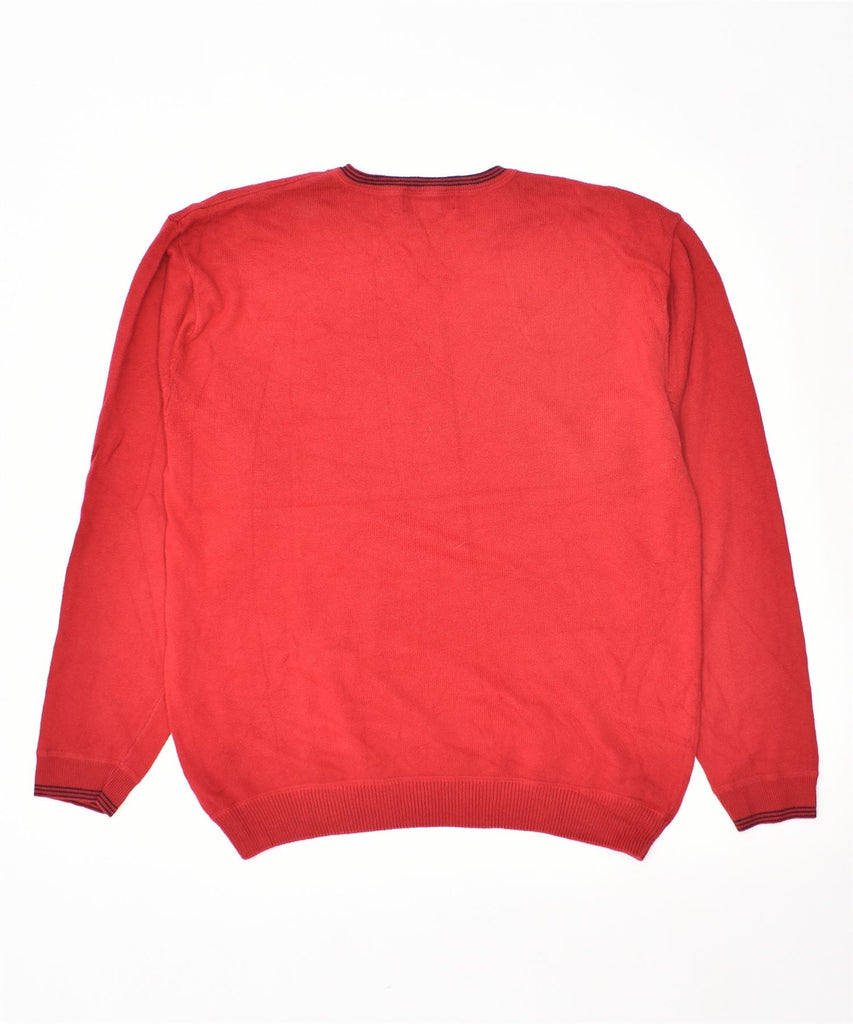 CHAPS Mens V-Neck Jumper Sweater Large Red Cotton | Vintage | Thrift | Second-Hand | Used Clothing | Messina Hembry 