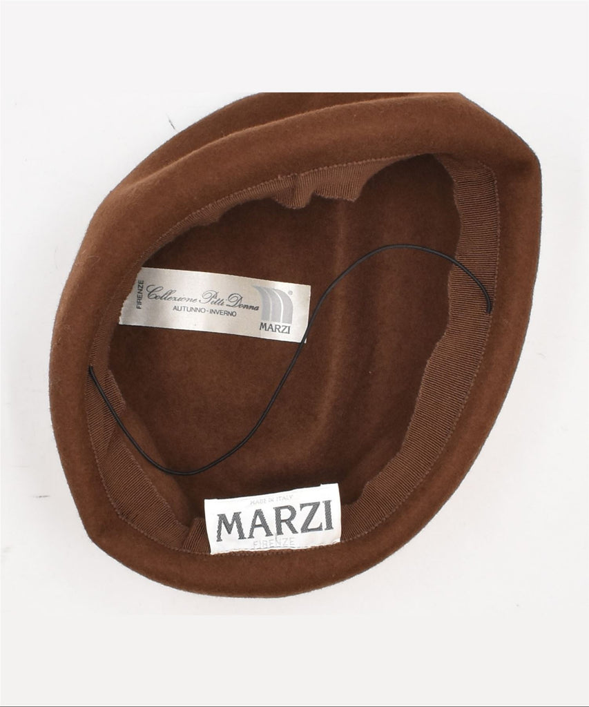 MARZI Womens Beret Hat One Size Brown Vintage | Vintage | Thrift | Second-Hand | Used Clothing | Messina Hembry 