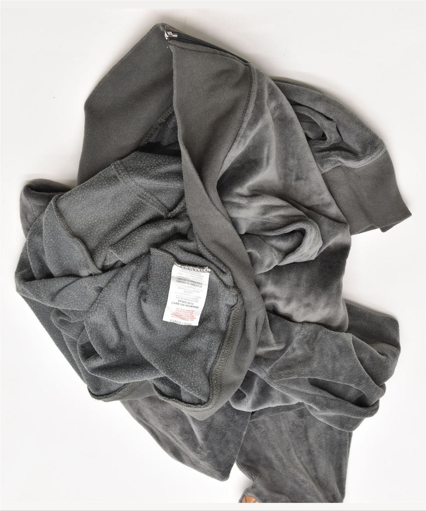 ELLESSE Womens Zip Hoodie Sweater UK 12 Medium Grey Colourblock Cotton | Vintage | Thrift | Second-Hand | Used Clothing | Messina Hembry 