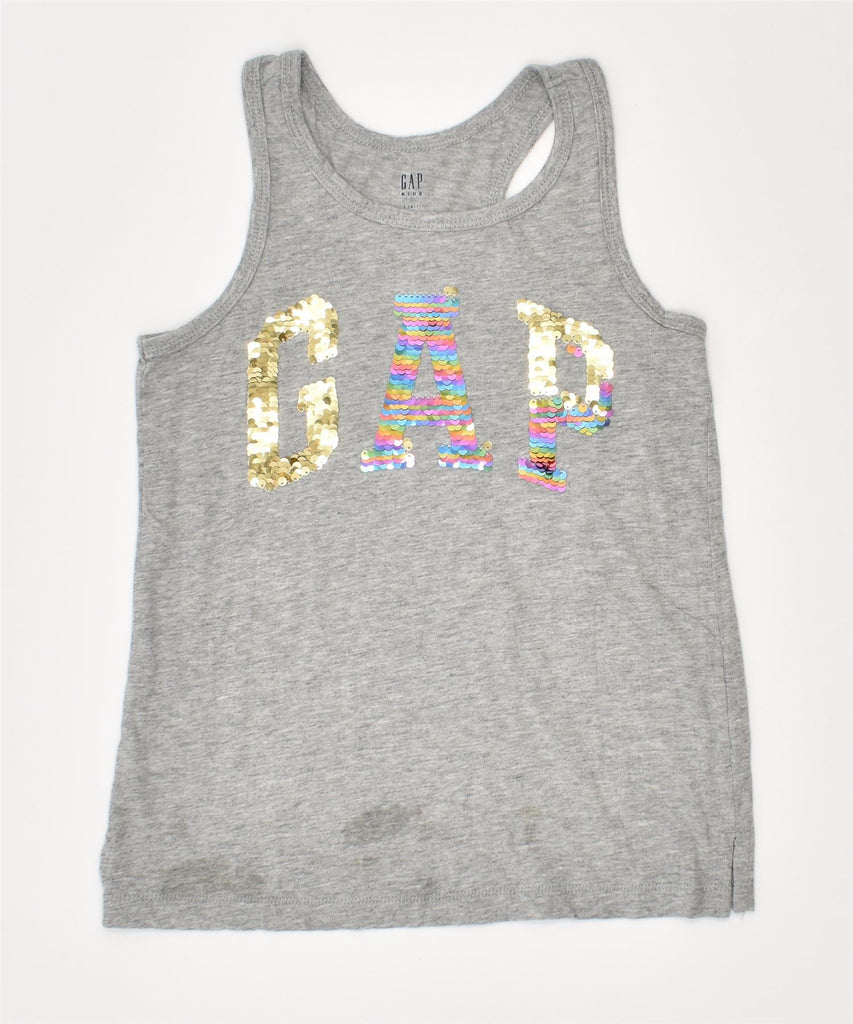 GAP Girls Graphic Vest Top 6-7 Years Small Grey Cotton | Vintage | Thrift | Second-Hand | Used Clothing | Messina Hembry 