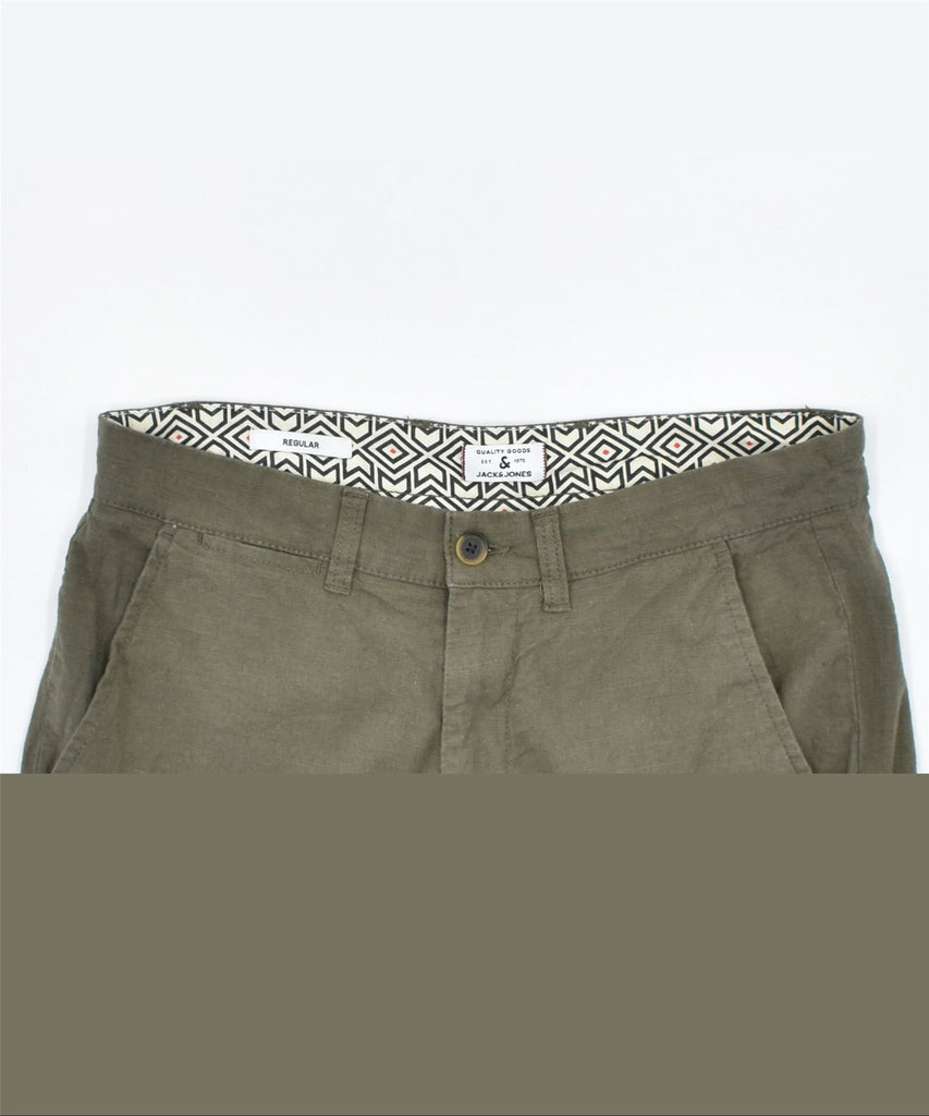 JACK & JONES Womens Chino Trousers W32 Large Khaki Cotton | Vintage | Thrift | Second-Hand | Used Clothing | Messina Hembry 