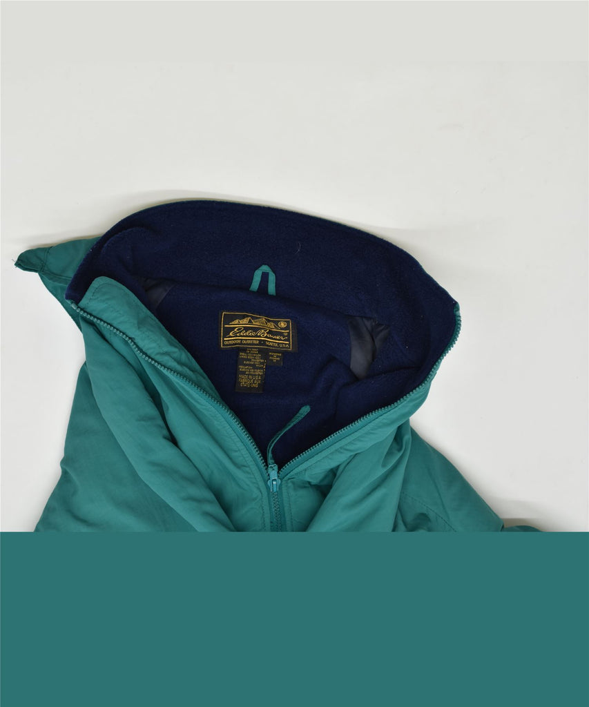 EDDIE BAUER Womens Hooded Windbreaker Jacket UK 12 Medium Turquoise Nylon | Vintage | Thrift | Second-Hand | Used Clothing | Messina Hembry 