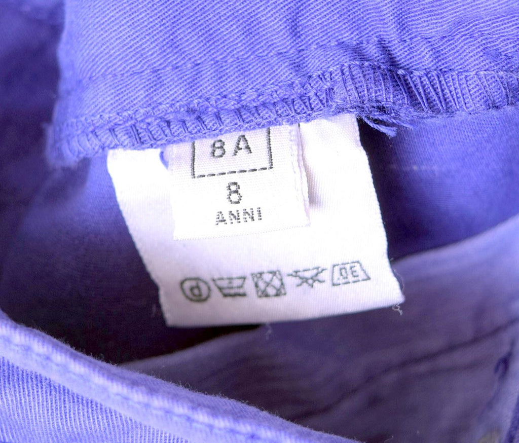 BALLANTYNE Girls Casual Shorts 7-8 Years W24 Purple Cotton - Second Hand & Vintage Designer Clothing - Messina Hembry