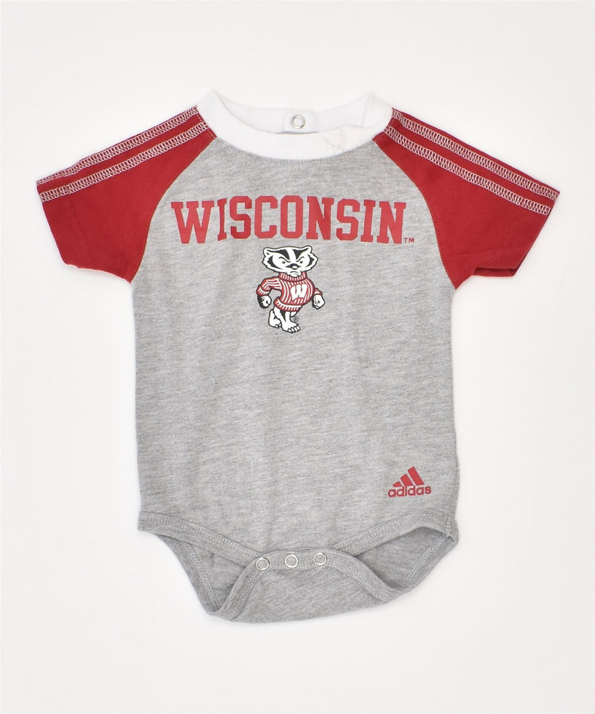 ADIDAS Boys Bodysuit 0-3 Months Grey Cotton | Vintage | Thrift | Second-Hand | Used Clothing | Messina Hembry 