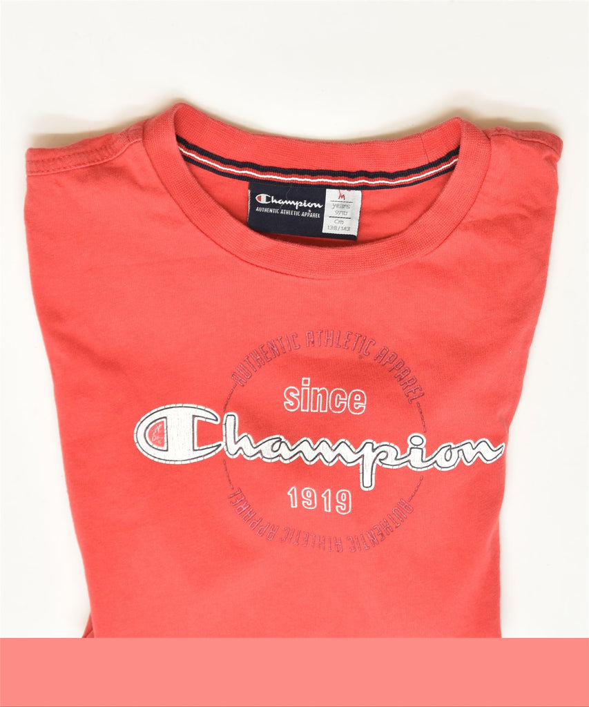 CHAMPION Boys Graphic T-Shirt Top 9-10 Years Red Cotton | Vintage | Thrift | Second-Hand | Used Clothing | Messina Hembry 