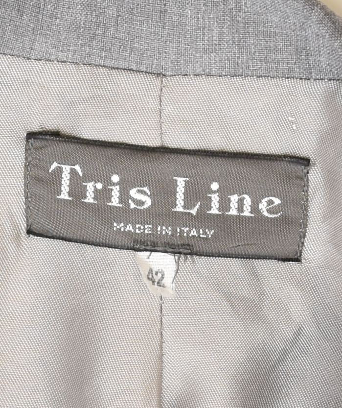 TRIS LINE Womens 5 Button Blazer Jacket IT 42 Medium Grey Polyester Vintage | Vintage | Thrift | Second-Hand | Used Clothing | Messina Hembry 