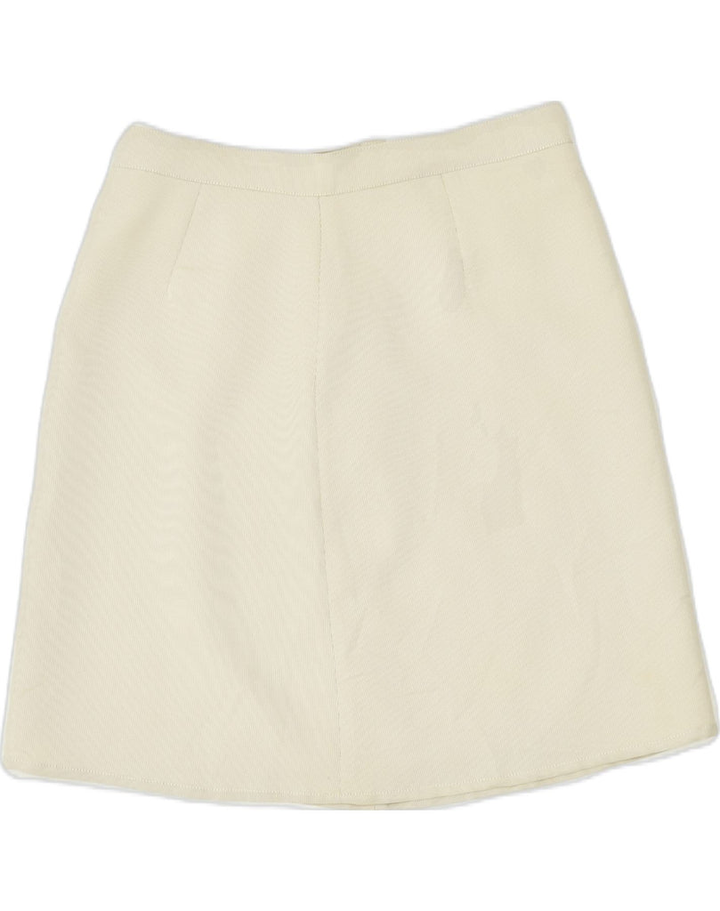 ANDREA MARE Womens A-Line Skirt IT 46 Large W30 Beige Polyester | Vintage | Thrift | Second-Hand | Used Clothing | Messina Hembry 