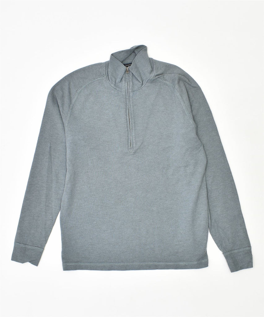 BANANA REPUBLIC Mens Zip Neck Jumper Sweater Small Grey Cotton | Vintage | Thrift | Second-Hand | Used Clothing | Messina Hembry 