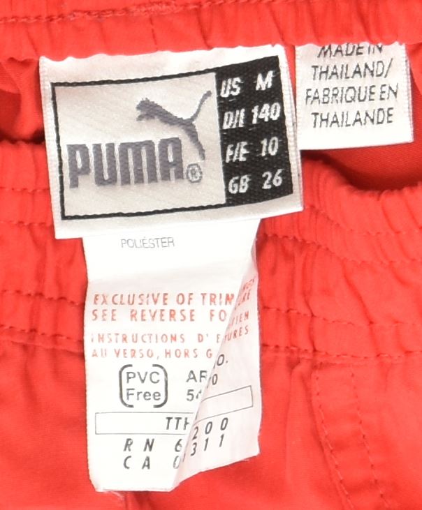 PUMA Boys Sport Shorts 9-10 Years Red Polyester Sports | Vintage | Thrift | Second-Hand | Used Clothing | Messina Hembry 