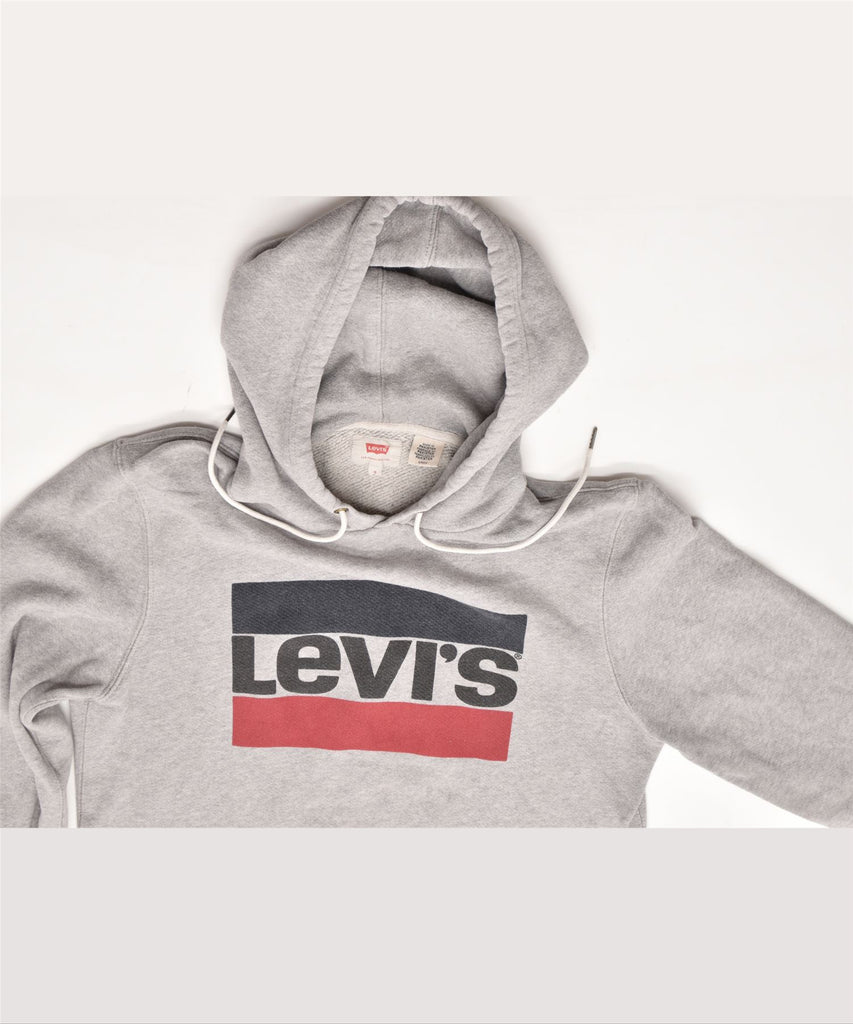 LEVI'S Mens Graphic Hoodie Jumper Small Grey Cotton | Vintage | Thrift | Second-Hand | Used Clothing | Messina Hembry 