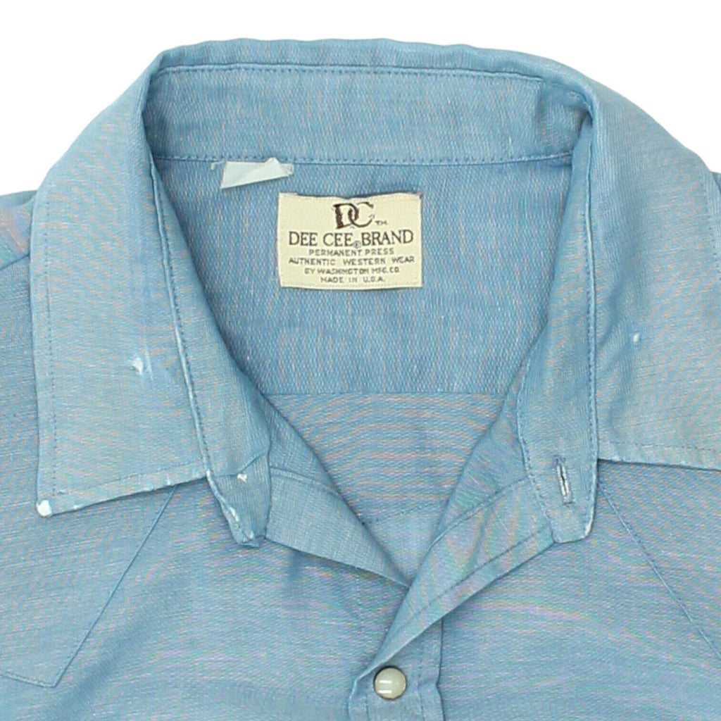 DC Dee Cee Mens Blue Western Style Popper Shirt | Vintage Designer VTG | Vintage Messina Hembry | Thrift | Second-Hand Messina Hembry | Used Clothing | Messina Hembry 