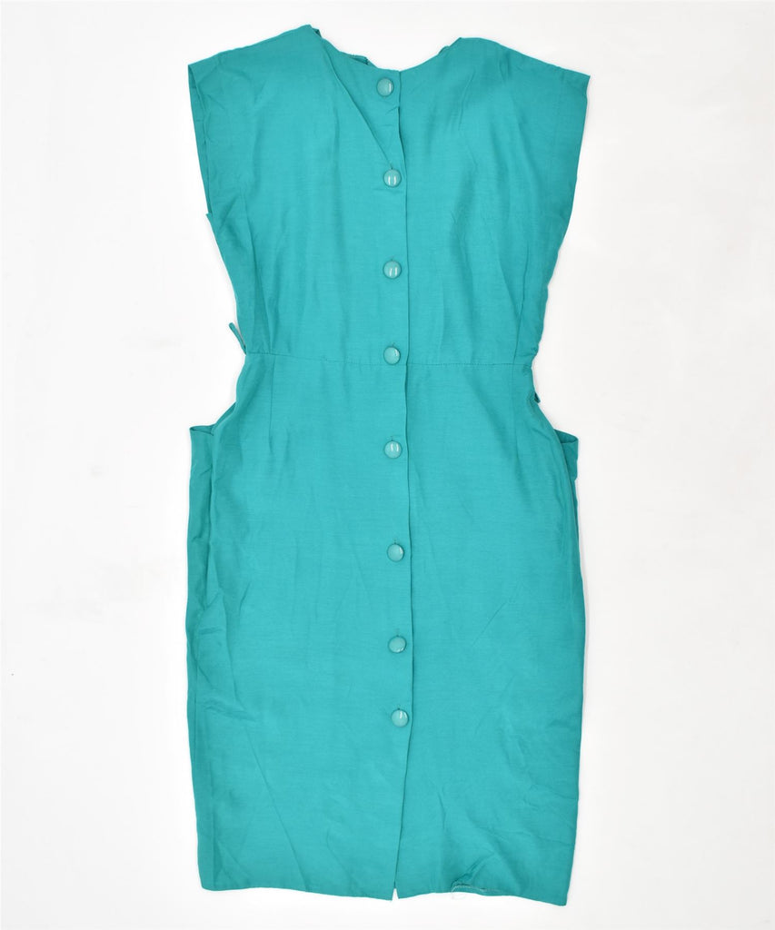 VINTAGE Womens Sheath Dress UK 14 Large Blue Viscose | Vintage | Thrift | Second-Hand | Used Clothing | Messina Hembry 