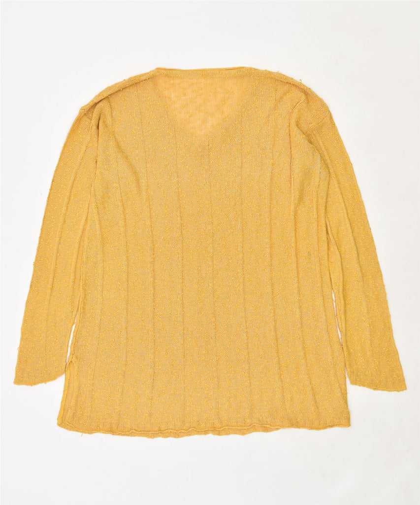 VINTAGE Womens V-Neck Jumper Sweater UK 18 XL Yellow | Vintage | Thrift | Second-Hand | Used Clothing | Messina Hembry 