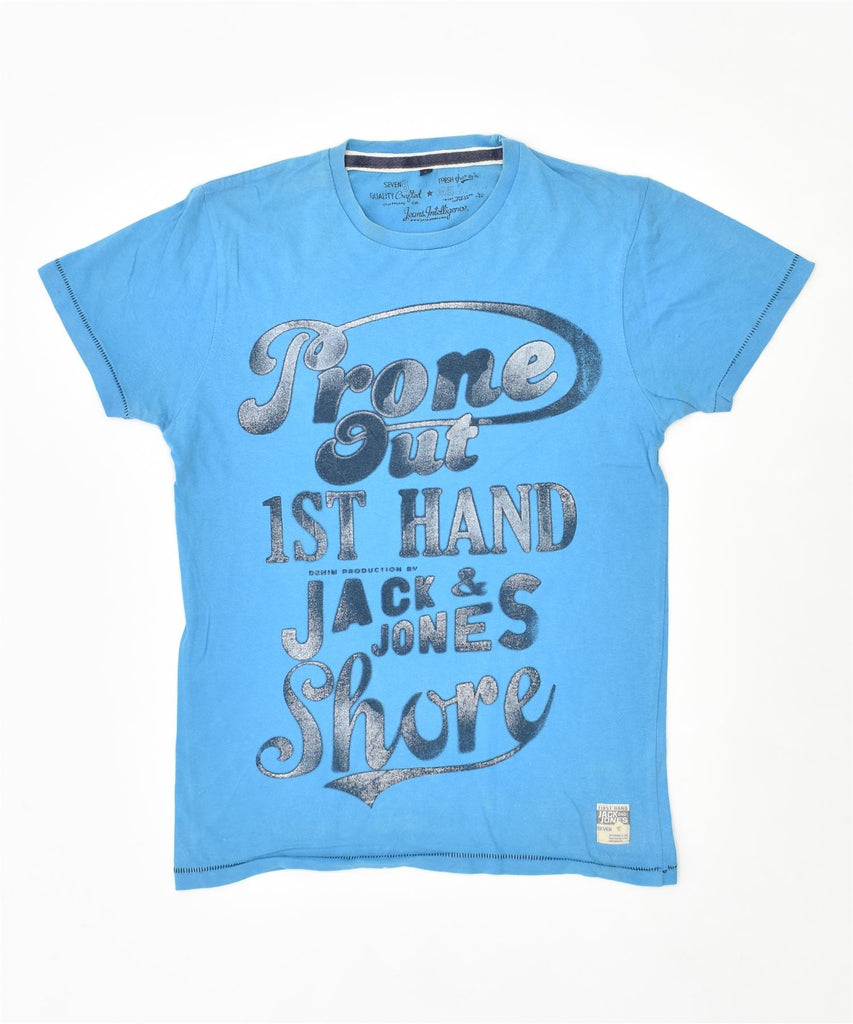 JACK & JONES Mens Graphic T-Shirt Top Small Blue | Vintage | Thrift | Second-Hand | Used Clothing | Messina Hembry 