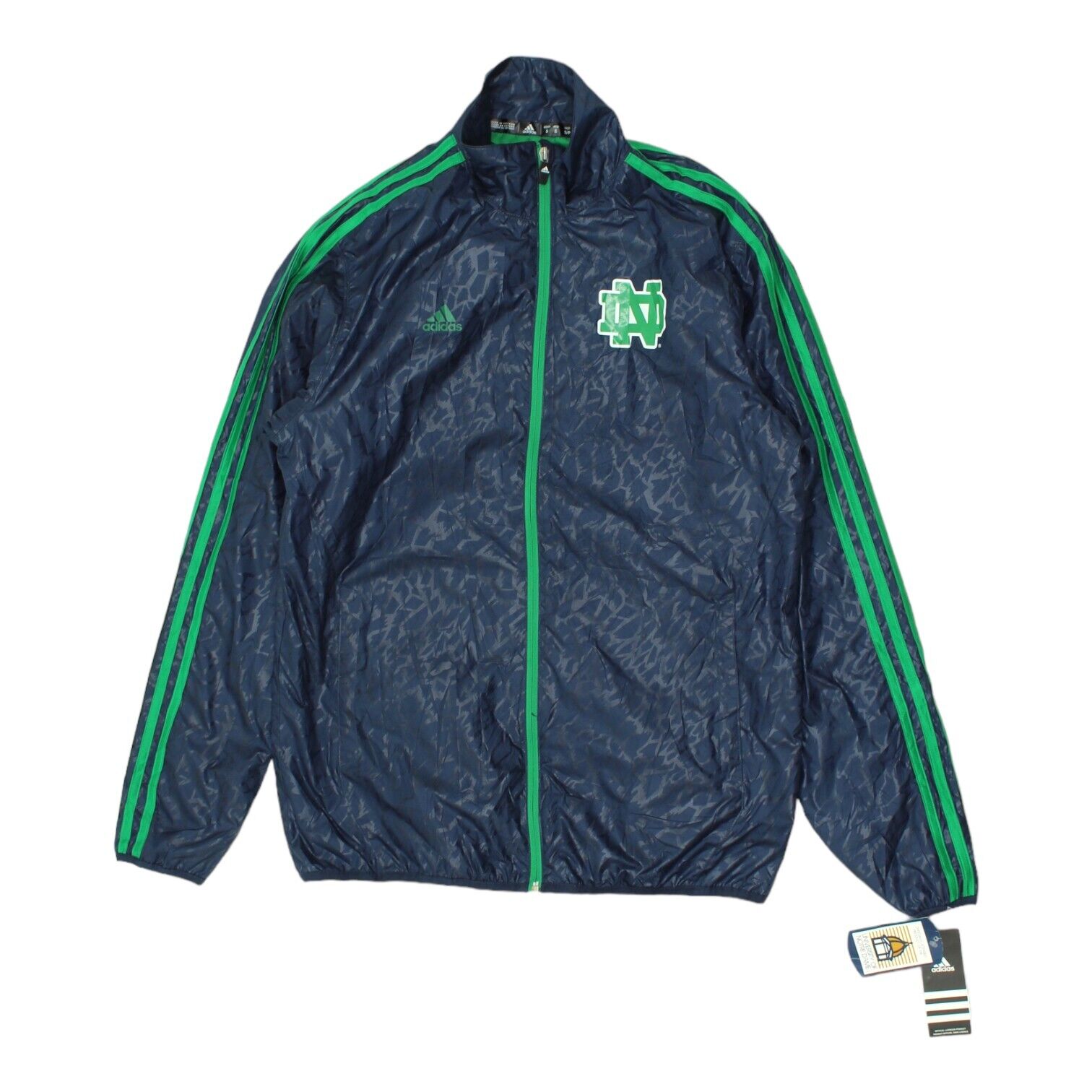 Notre Dame University Mens Navy Adidas Rain Jacket American