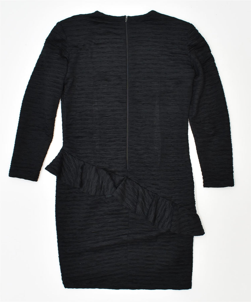 VINTAGE Womens Peplum Dress UK 14 Medium Black | Vintage | Thrift | Second-Hand | Used Clothing | Messina Hembry 