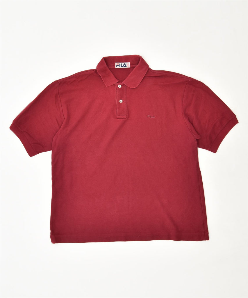 FILA Mens Polo Shirt IT 52 Large Burgundy | Vintage | Thrift | Second-Hand | Used Clothing | Messina Hembry 