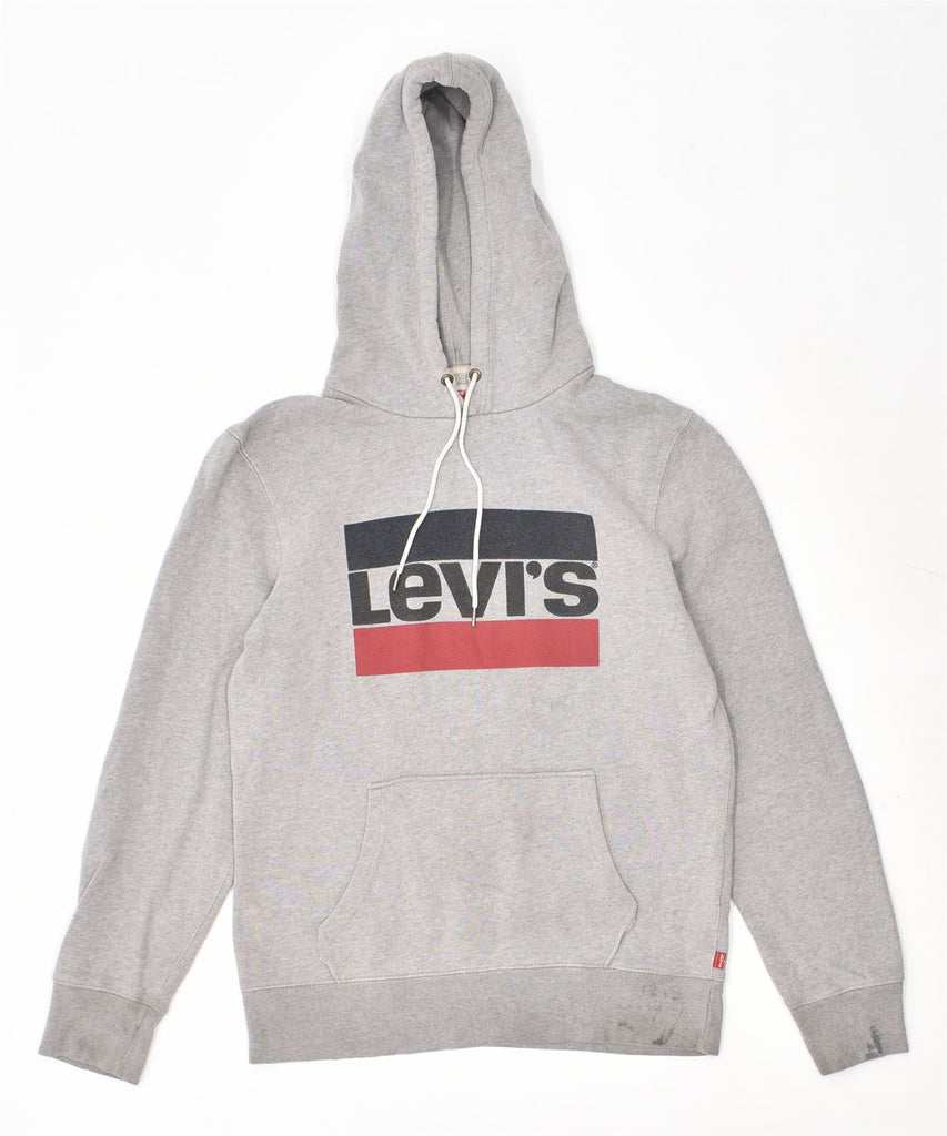 LEVI'S Mens Graphic Hoodie Jumper Small Grey Cotton | Vintage | Thrift | Second-Hand | Used Clothing | Messina Hembry 