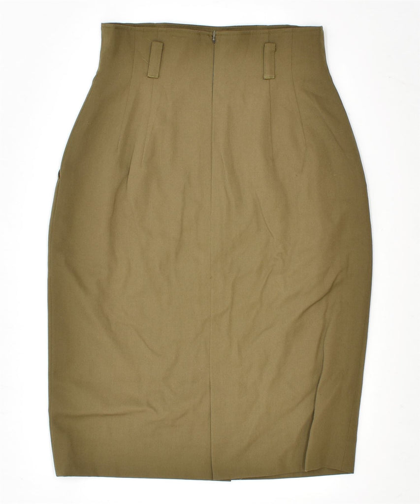 VINTAGE Womens Pencil Skirt W26 Small Green Cotton | Vintage | Thrift | Second-Hand | Used Clothing | Messina Hembry 