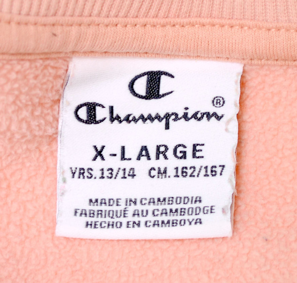 CHAMPION Girls Fleece Jumper 13-14 Years XL Pink Polyester | Vintage | Thrift | Second-Hand | Used Clothing | Messina Hembry 