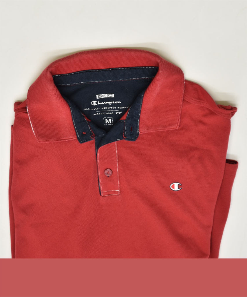 CHAMPION Mens Easy Fit Polo Shirt Medium Red Cotton | Vintage | Thrift | Second-Hand | Used Clothing | Messina Hembry 