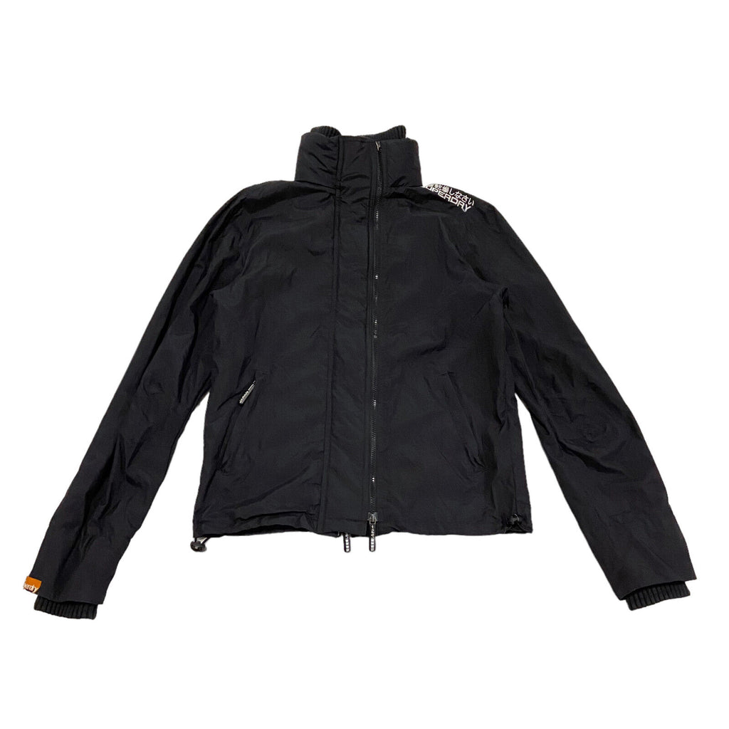 Superdry The Windcheater Nylon Rain Jacket | Vintage Designer Black Medium VTG | Vintage Messina Hembry | Thrift | Second-Hand Messina Hembry | Used Clothing | Messina Hembry 