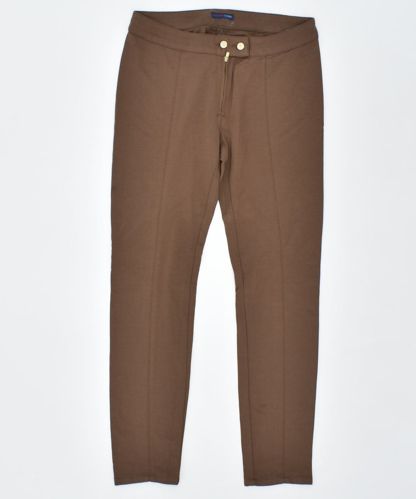 TRUSSARDI Womens Slim Fit Casual Trousers W28 L28 Brown Viscose | Vintage | Thrift | Second-Hand | Used Clothing | Messina Hembry 