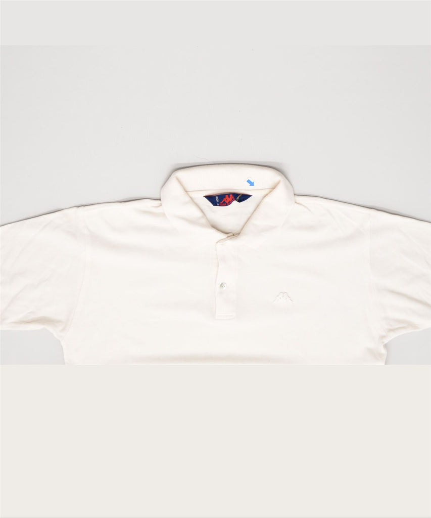 KAPPA Mens Polo Shirt Medium White Cotton Vintage | Vintage | Thrift | Second-Hand | Used Clothing | Messina Hembry 