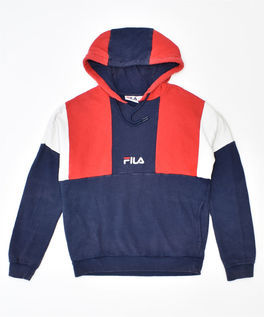 FILA Womens Oversized Hoodie Jumper UK 6 XS Multicoloured Cotton | Vintage | Thrift | Second-Hand | Used Clothing | Messina Hembry 