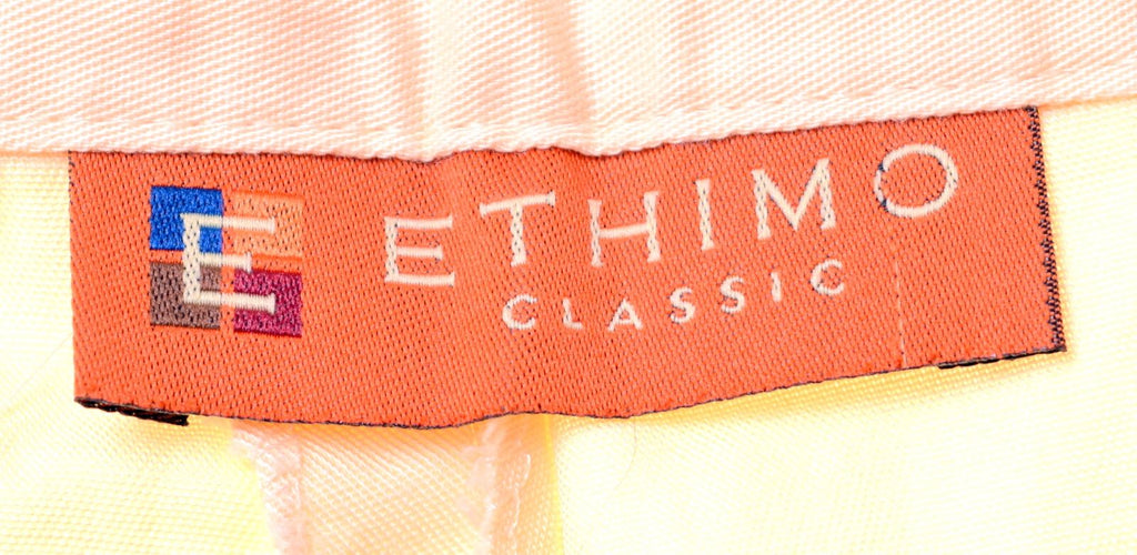 ETHIMO Womens Chino Trousers W26 L25 Yellow Straight Vintage - Second Hand & Vintage Designer Clothing - Messina Hembry