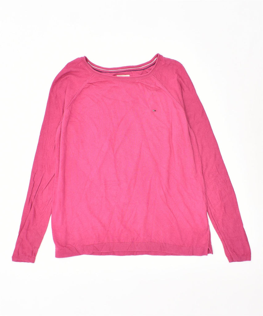 TOMMY HILFIGER Mens Crew Neck Jumper Sweater Medium Pink Cotton | Vintage | Thrift | Second-Hand | Used Clothing | Messina Hembry 