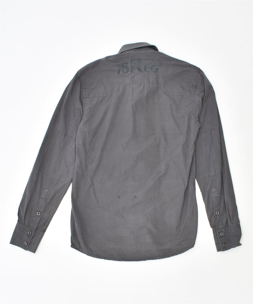 JACK & JONES Mens Shirt Small Grey Cotton | Vintage | Thrift | Second-Hand | Used Clothing | Messina Hembry 