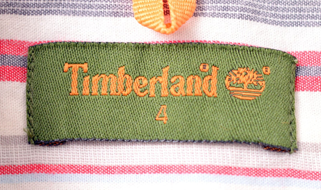 TIMBERLAND Boys Shirt Short Sleeve 3-4 Years Multicoloured Striped Cotton - Second Hand & Vintage Designer Clothing - Messina Hembry