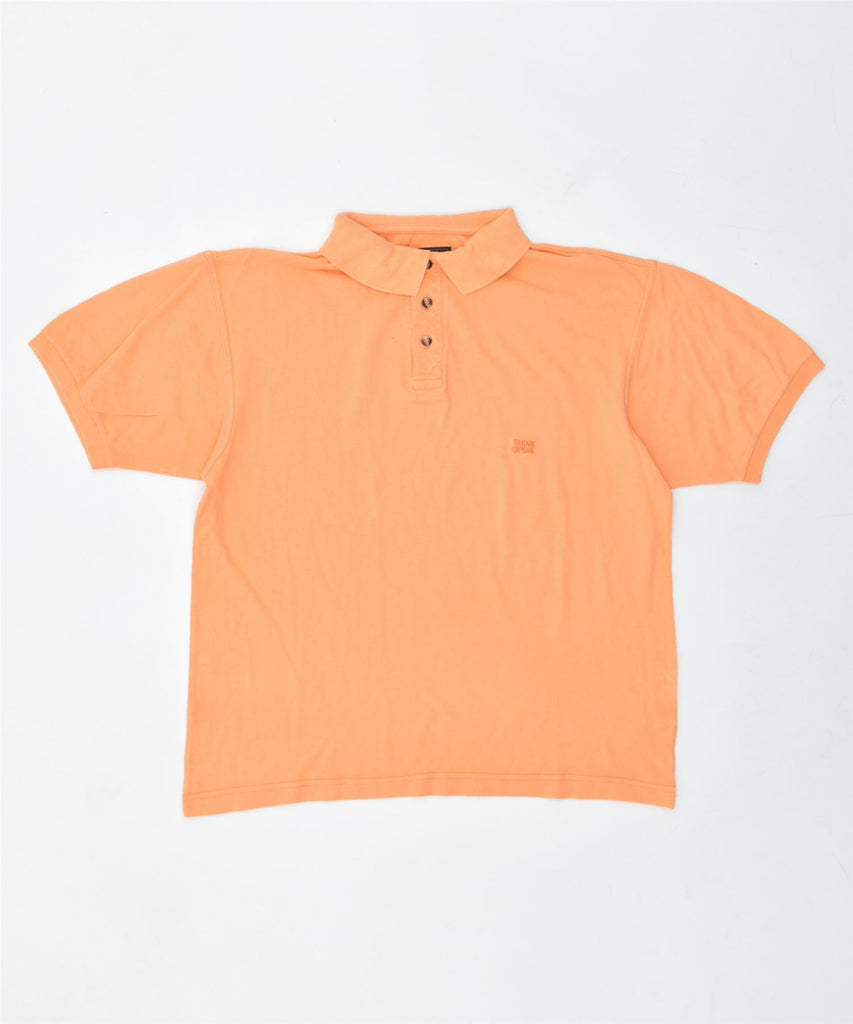 THINK PINK Mens Polo Shirt Small Orange Cotton | Vintage | Thrift | Second-Hand | Used Clothing | Messina Hembry 