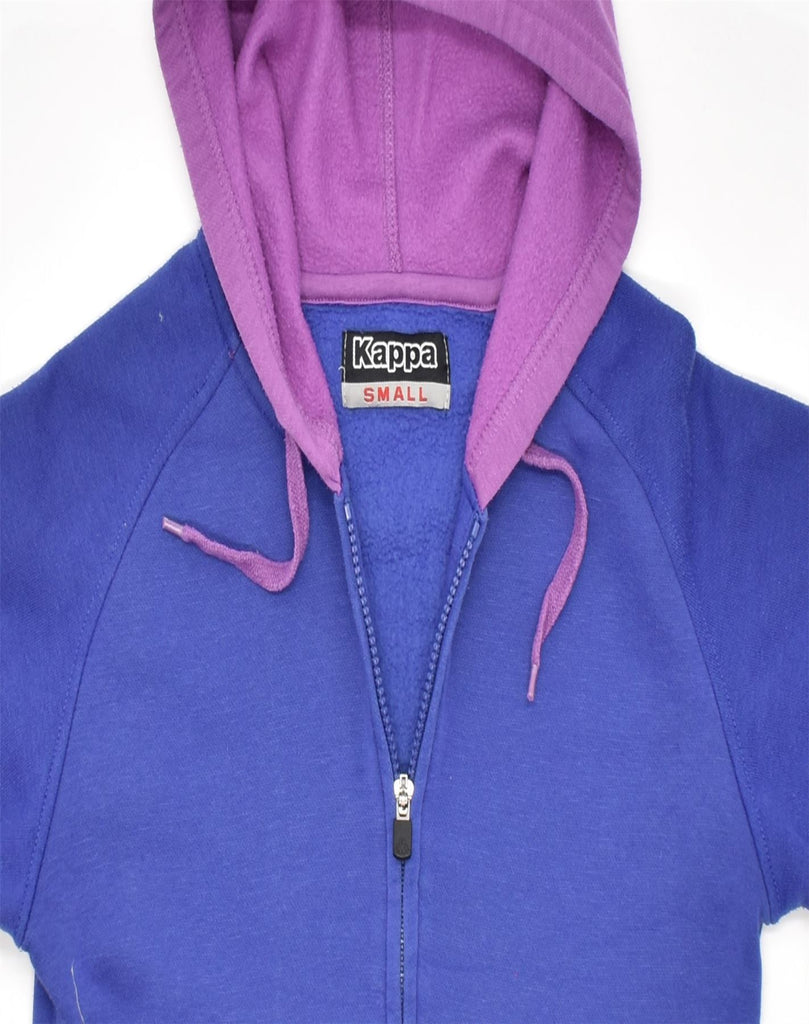 KAPPA Mens Graphic Zip Hoodie Sweater Small Blue Cotton | Vintage | Thrift | Second-Hand | Used Clothing | Messina Hembry 
