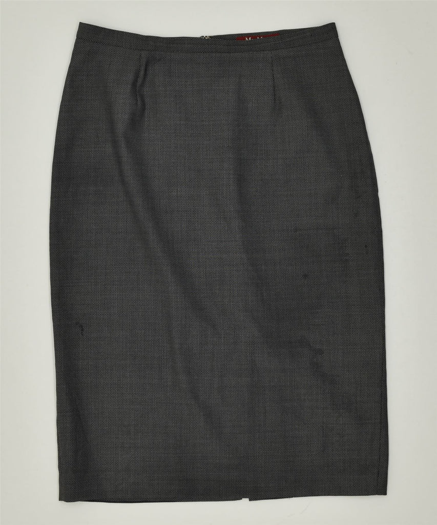 MAX MARA Womens Straight Skirt UK 12 Medium W30 Grey Wool | Vintage | Thrift | Second-Hand | Used Clothing | Messina Hembry 