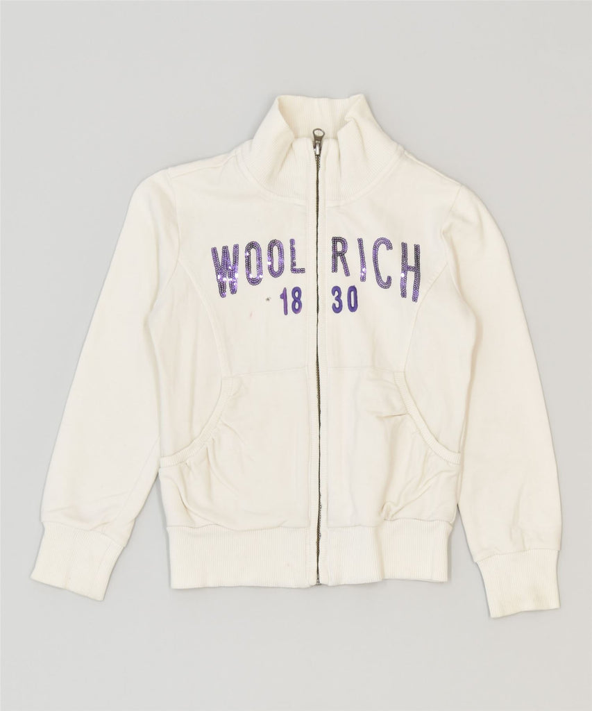 WOOLRICH Girls Graphic Tracksuit Top Jacket 5-6 Years White Cotton Sports | Vintage | Thrift | Second-Hand | Used Clothing | Messina Hembry 