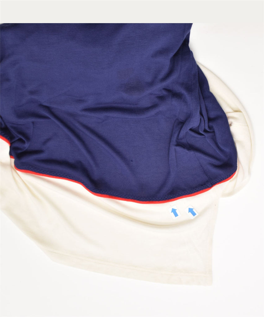 ARGENTOVIVO Womens T-Shirt Dress IT 48 XL Navy Blue Colourblock Modal | Vintage | Thrift | Second-Hand | Used Clothing | Messina Hembry 