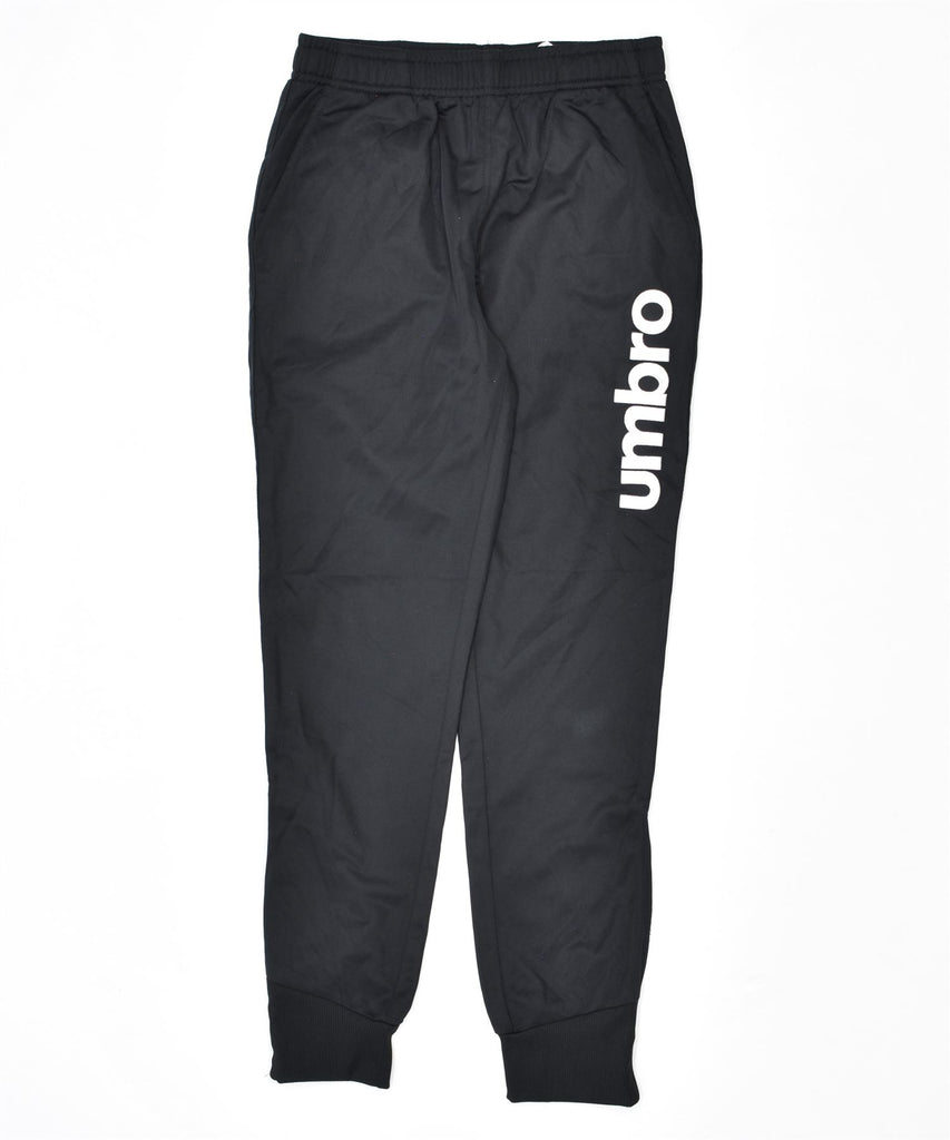 UMBRO Womens Graphic Tracksuit Trousers Joggers UK 6 XS Black Polyester | Vintage | Thrift | Second-Hand | Used Clothing | Messina Hembry 