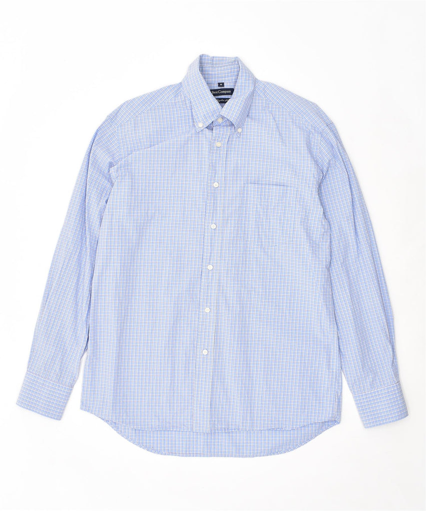 BEST COMPANY Mens Regular Shirt Medium Blue Check Cotton | Vintage | Thrift | Second-Hand | Used Clothing | Messina Hembry 