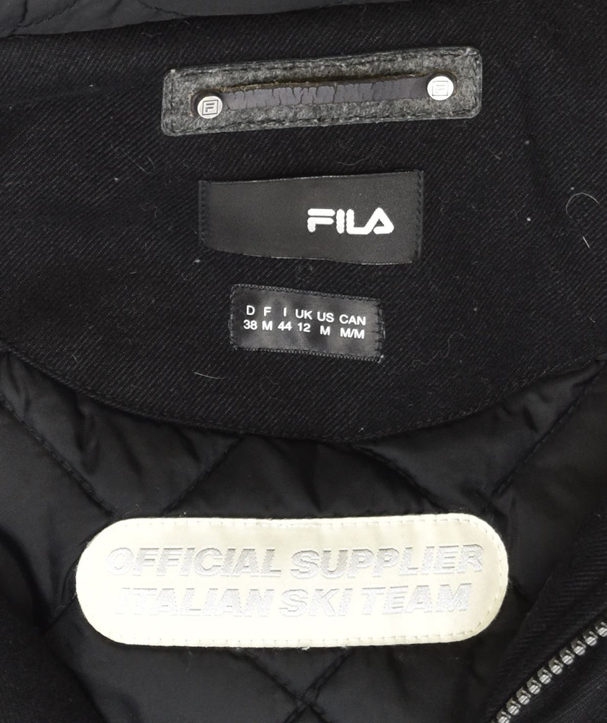 FILA Womens Parka Jacket UK 12 Medium Black Polyester | Vintage | Thrift | Second-Hand | Used Clothing | Messina Hembry 